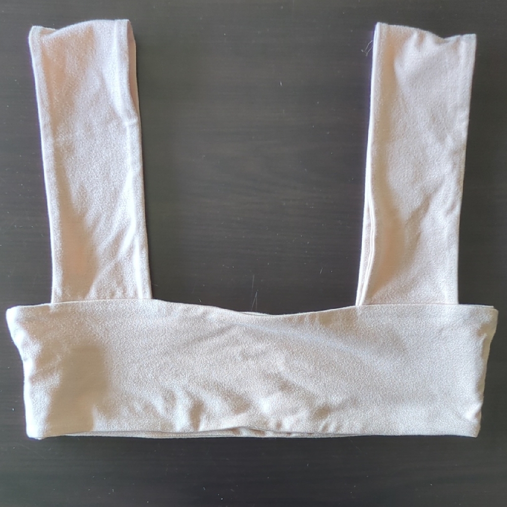 Beige Sleeveless Crop Top